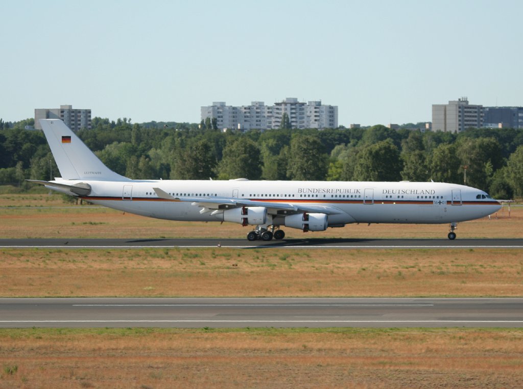 Germany Air Force A 340-313X 16+01 nach der Landung in Berlin-Tegel am 02.06.2011