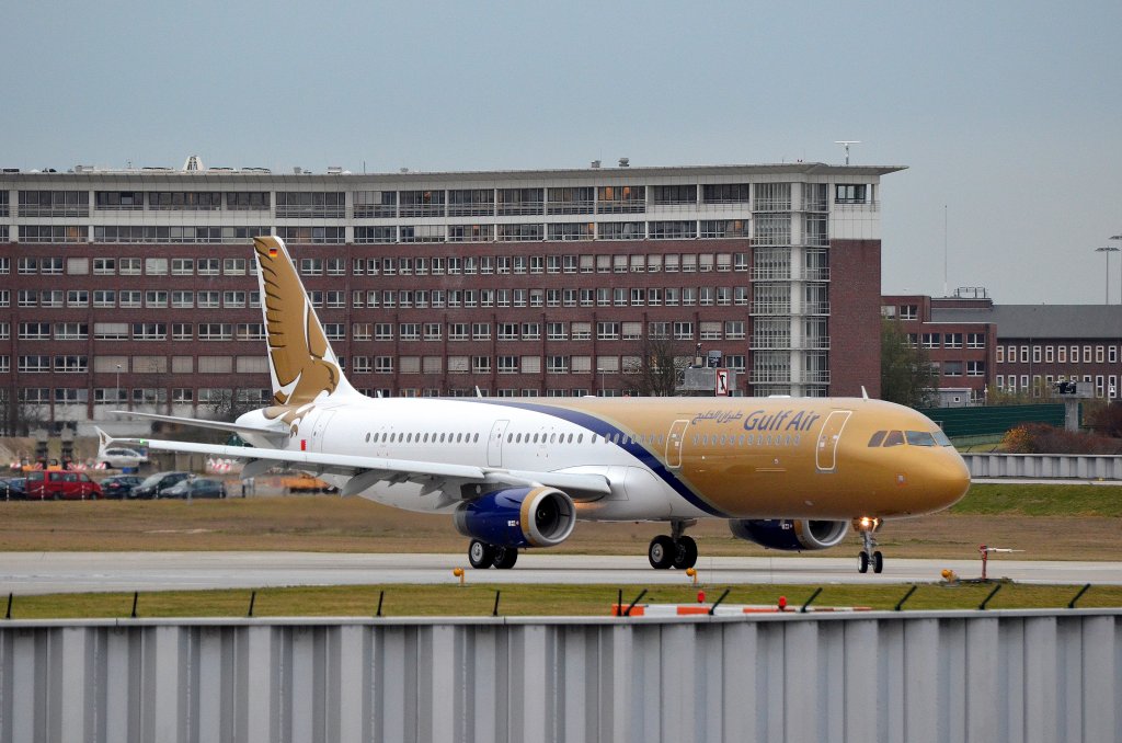 Gulf Air Airbus A321 bei Airbus Hamburg Finkenwerder am 26.11.12