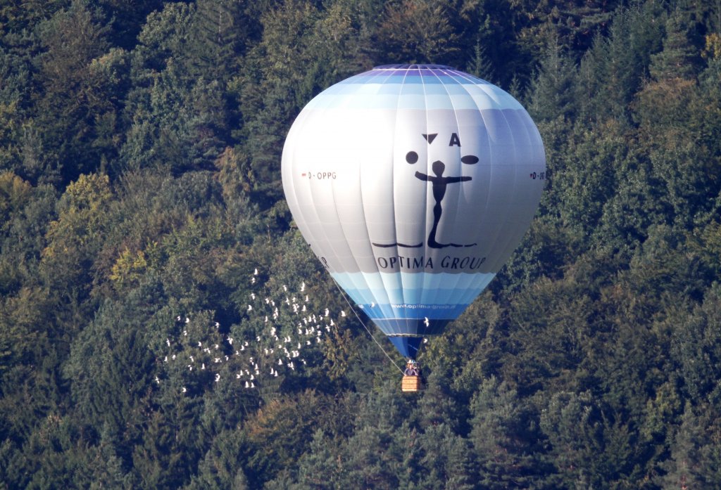 Heiluftballon kurz nach dem Start bei Murrhardt-Siegelsberg am 30.8.2011.