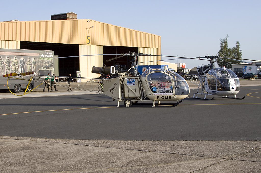 Heli Technique, F-GIJE, Aerospatiale, S-313B Alouette-II, 12.09.2009, LFQP, Phalsbourg, France 


