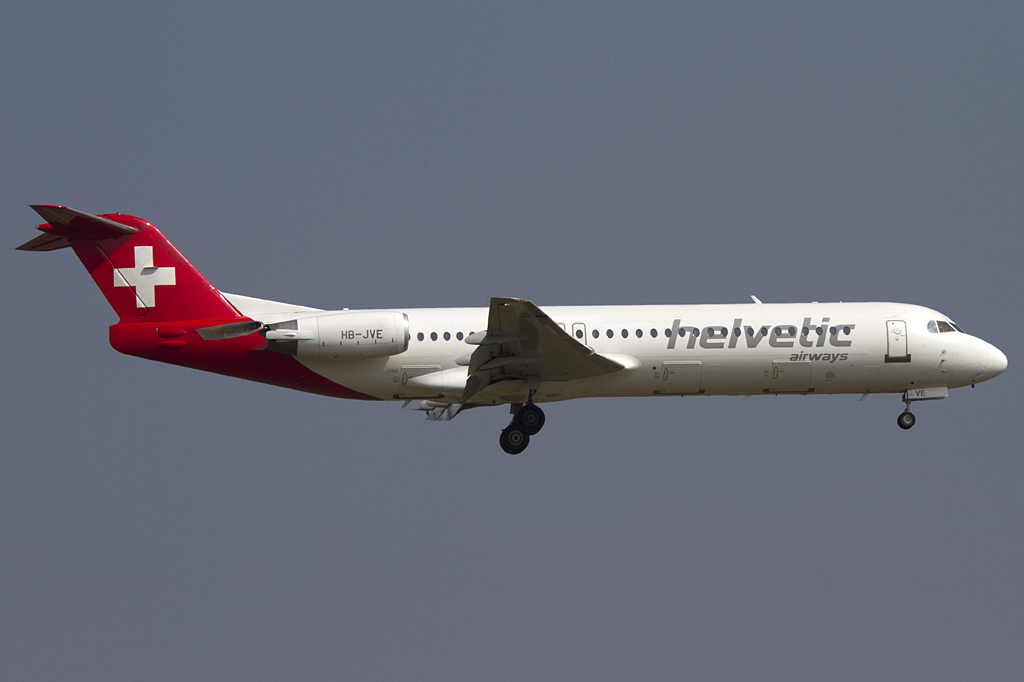 Helvetic Airways, HB-JVE, Fokker, F-100, 24.03.2012, ZRH, Zrich, Switzerland 



