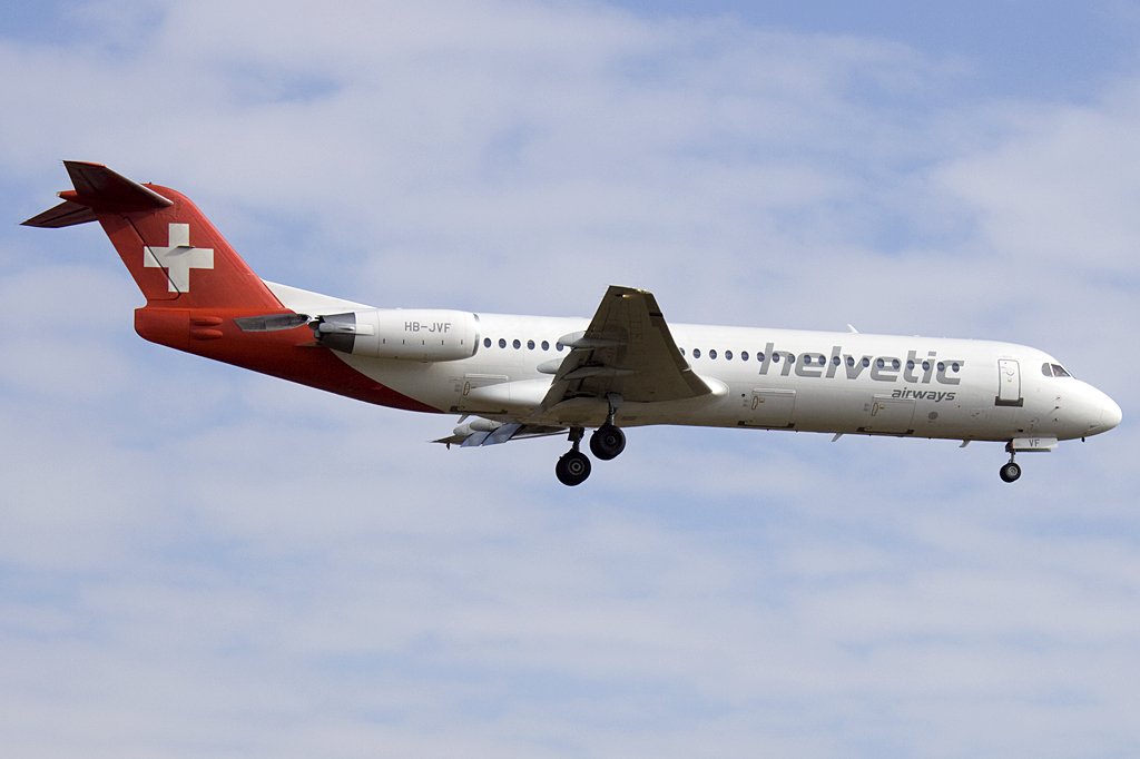 Helvetic Airways, HB-JVF, Fokker, F-100, 20.02.2010, ZRH, Zrich, Switzerland 


