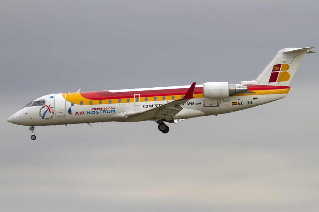 Iberia - Air Nostrum, EC-HHI, Bombardier, CRJ-100LR, 10.09.2010, BCN, Barcelona, Spain 



