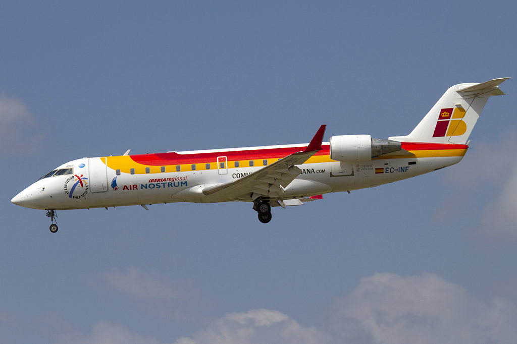 Iberia - Air Nostrum, EC-INF, Bombardier, CRJ-200ER, 10.09.2010, BCN, Barcelona, Spain 

