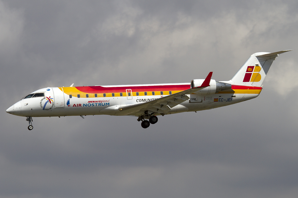Iberia - Air Nostrum, EC-JEF, Bombardier, CRJ-200ER, 10.09.2010, BCN, Barcelona, Spain 




