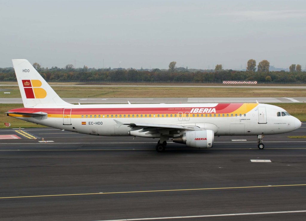 Iberia, EC-HDO, Airbus A 320-200 (Formentera), 2009.10.24, DUS, Dsseldorf, Germany