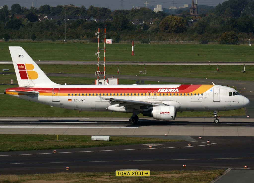Iberia, EC-HYD, Airbus A 320-200 (Maspalomas), 2008.09.26, DUS, Dsseldorf, Germany