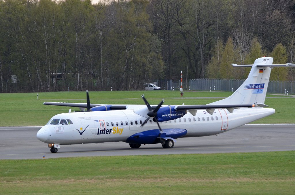 InterSky ATR 72 D-ANFC aufgenommen am 02.05.13 in Hamburg Fuhlsbttel.
