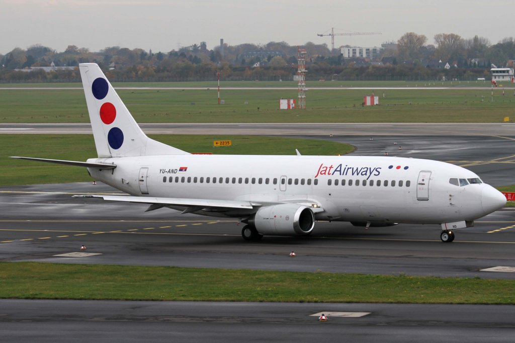 JAT Airways, YU-AND, Boeing, 737-300, 10.11.2012, DUS-EDDL, Dsseldorf, Germany 

