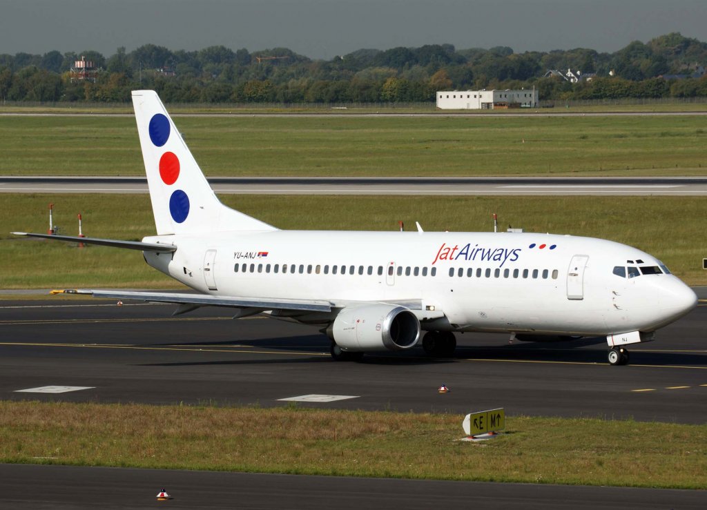 JAT Airways, YU-ANJ, Boeing 737-300, 2009.09.09, DUS, Dsseldorf, Germany