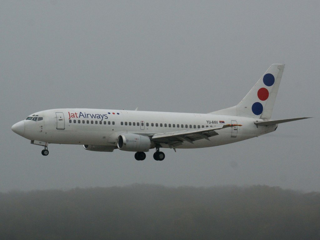 JAT Airways, YU-ANV, Boeing 737-300, 13.11.2011, DUS-EDDL, Dsseldorf, Germany 