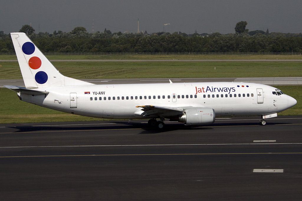 JAT, YU-ANV, Boeing, B737-3H9, 26.08.2009, DUS, Duesseldorf, Germany 



