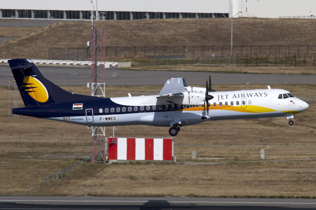 Jet Airways, F-WWES ( later Reg. VT-JCS ), Aerospatiale, ATR-72-212A, 20.09.2010, TLS, Toulouse, France 




