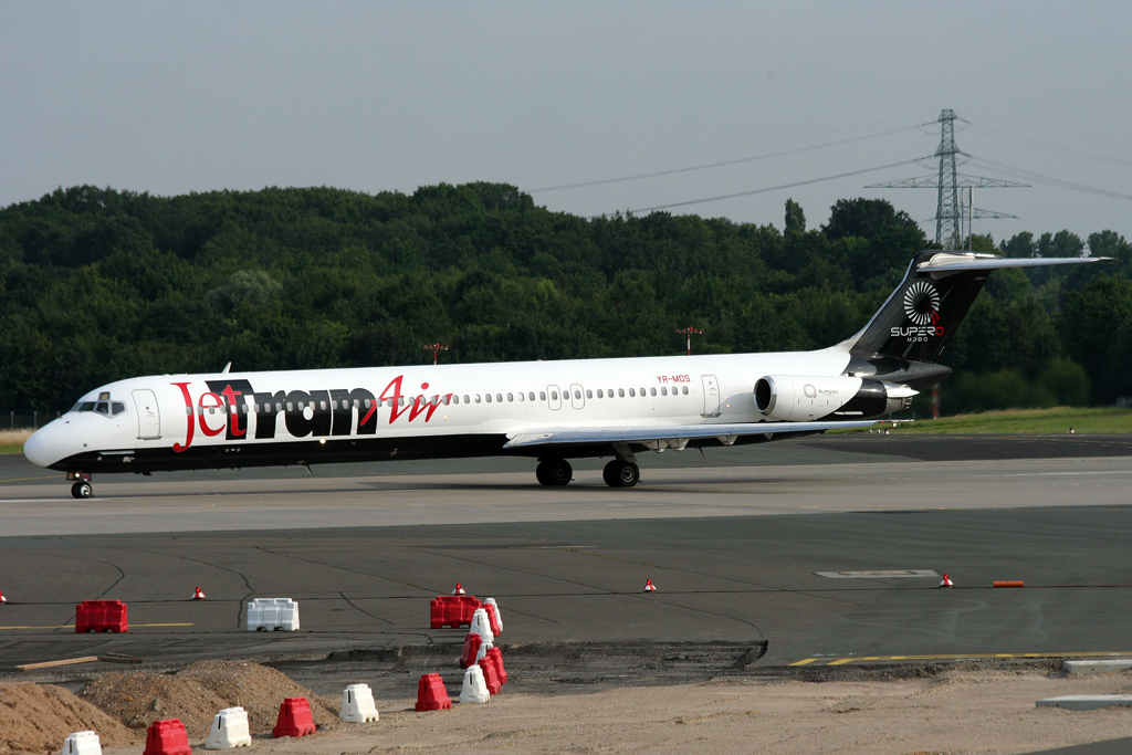 Jet Tran Air MD83 YR-MDS beim Start auf der 23L in DUS / EDDL / Dsseldorf am 06.07.2008