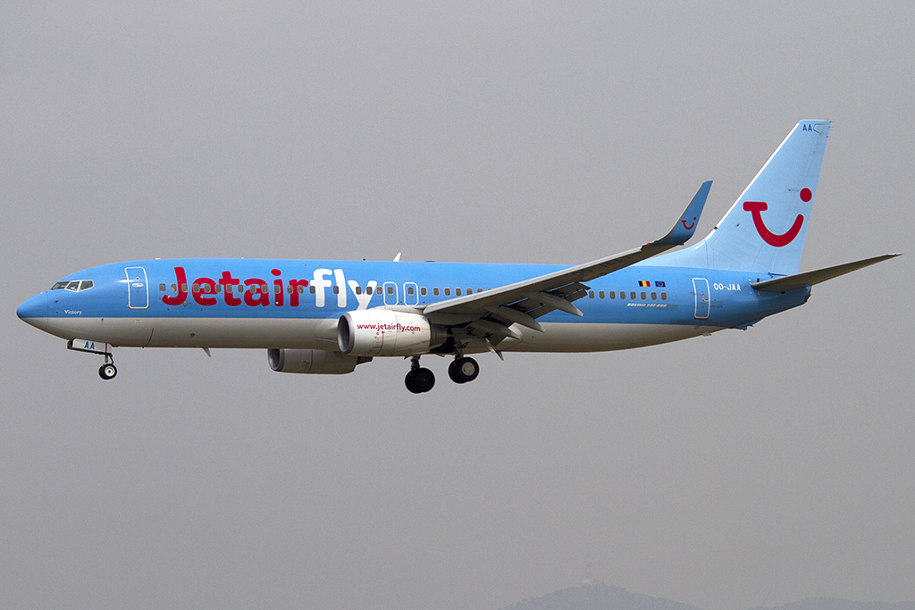 Jetairfly, OO-JAA, Boeing, B737-8BK, 08.09.2012, BCN, Barcelona, Spain 



