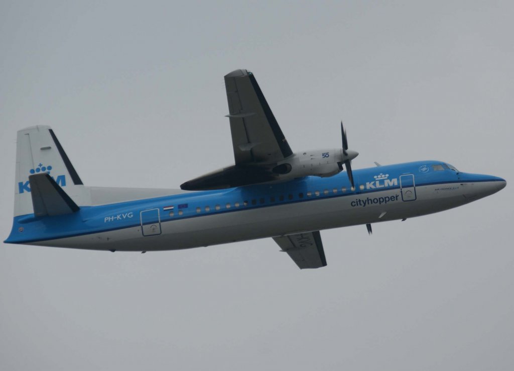 KLM cityhopper, PH-KVG, Fokker F 50, 2009.03.17, DUS, Dsseldorf, Germany
