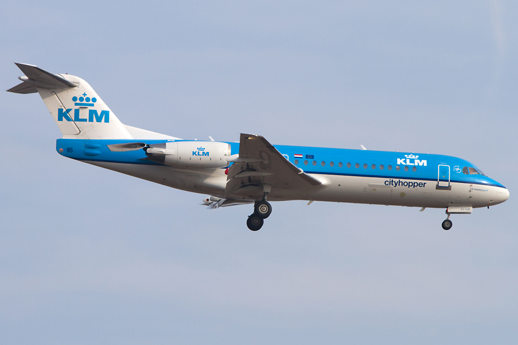 KLM Cityhopper, PH-KZV, Fokker, F-70, 14.04.2012, FRA, Frankfurt, Germany 





