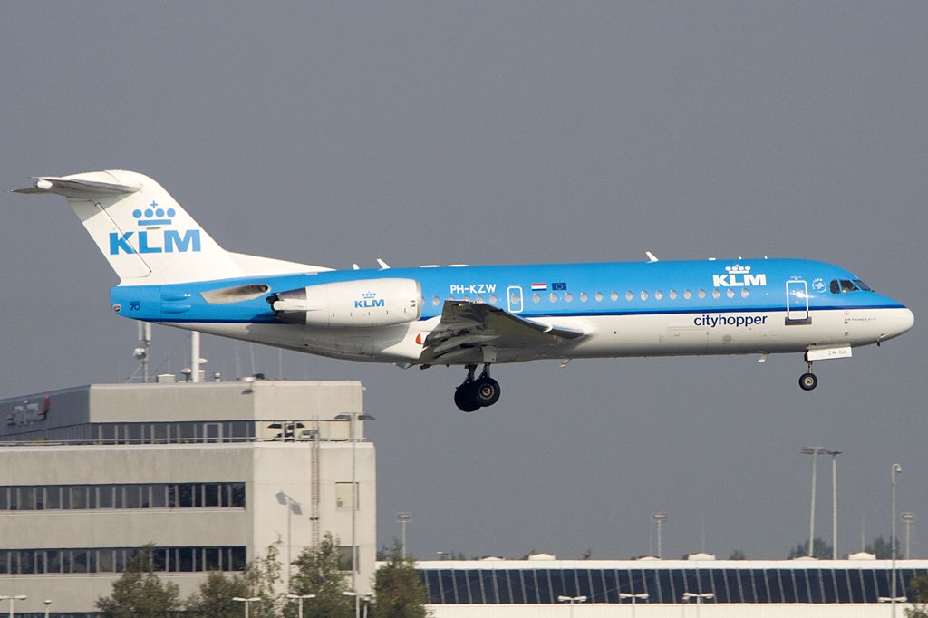 KLM Cityhopper, PH-KZW, Fokker, F-70, 19.09.2009, AMS, Amsterdam, Niederlande 

