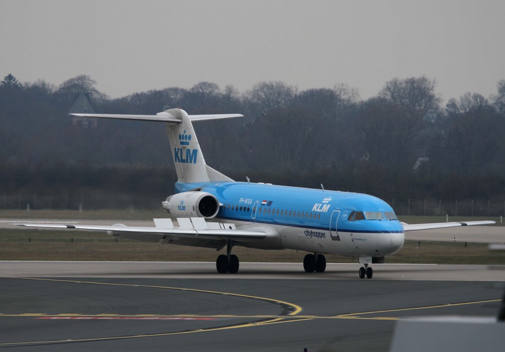 KLM cityhopper, PH-WXA, Fokker, 70, 11.03.2013, DUS-EDDL, Dsseldorf, Germany 
