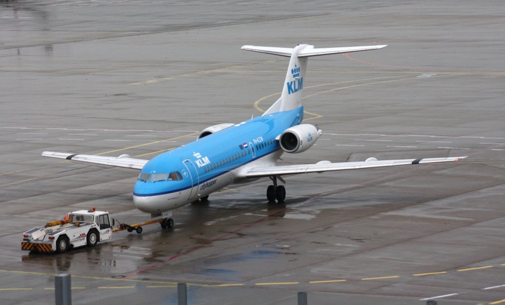 KLM Cityhopper,PH-KZW,(c/n11558),Fokker F-70,24.09.2012,CGN-EDDK,Kln-Bonn,Germany