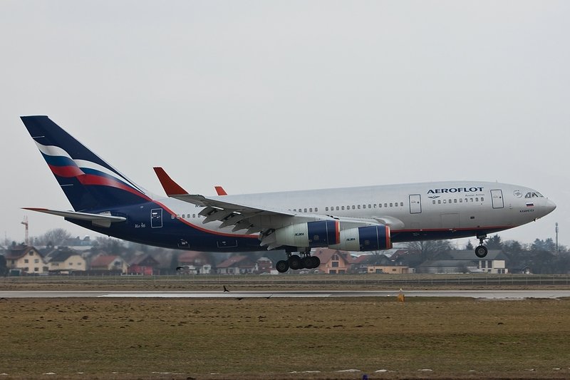 Landung IL96/Aeroflot/Salzburg/23.01.10