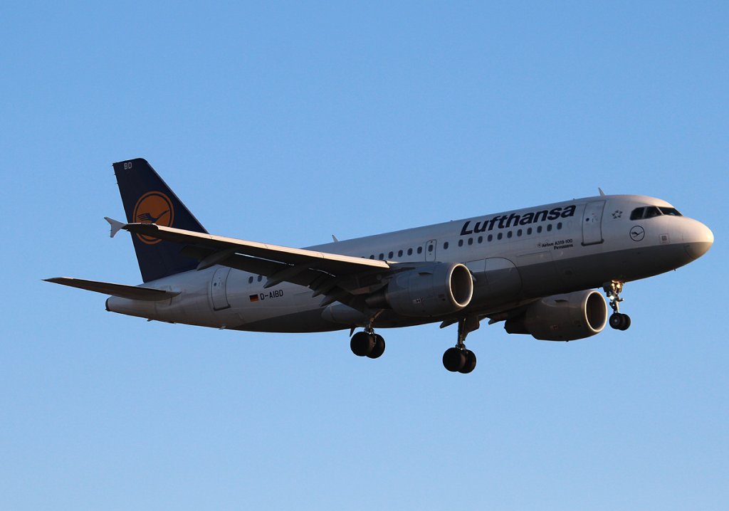 Lufthansa A 319-112 D-AIBD  Pirmasens  bei der Landung in Berlin-Tegel am 01.03.2013