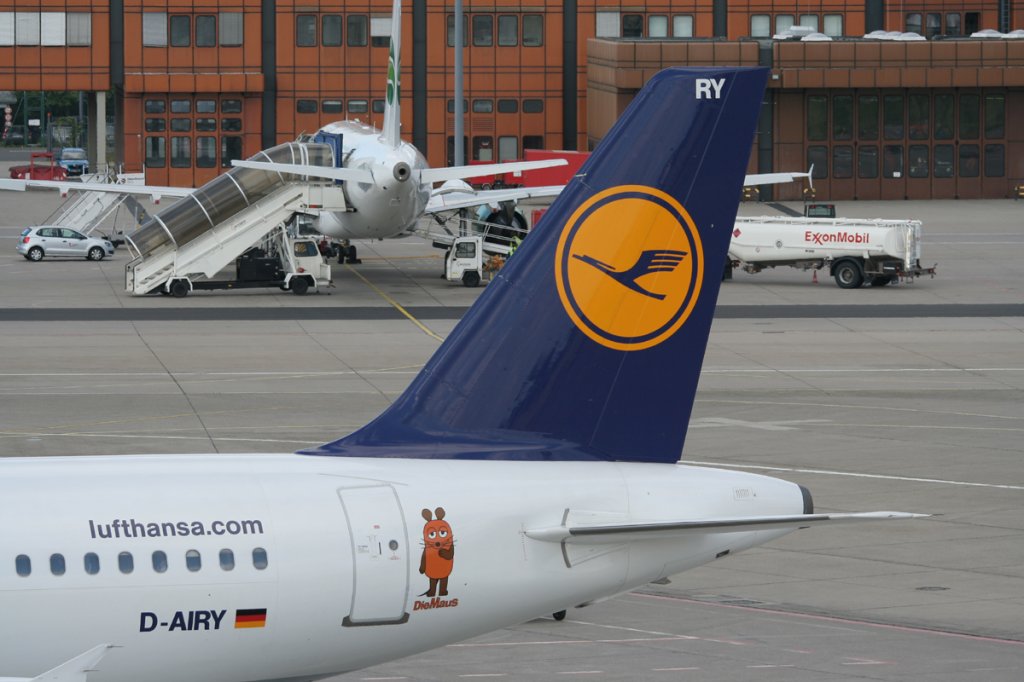 Lufthansa A 321-131 D-AIRY  Flensburg ; Die Maus  am 25.06.2011 auf dem Flughafen Berlin-Tegel
