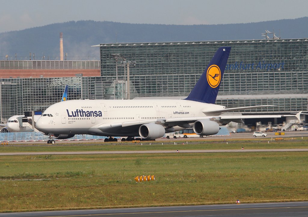 Lufthansa A 380-841 D-AIMC  Peking  am 16.08.2012 auf dem Flughafen Frankfurt am Main