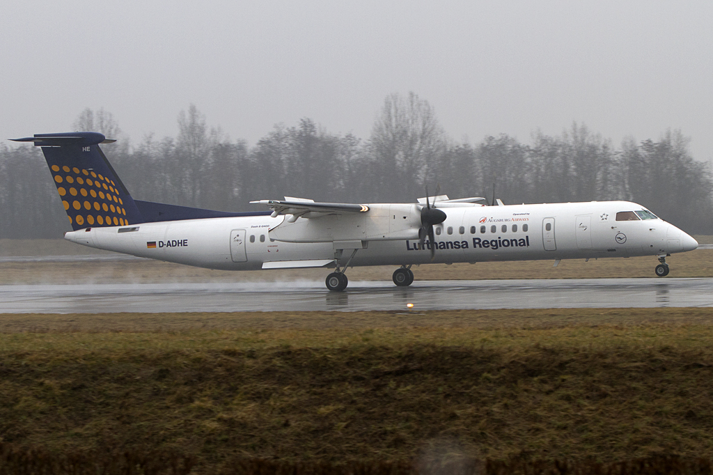 Lufthansa - Augsburg Airways, D-ADHE, Bombardier, DHC-8-402Q, 20.02.2011, BSL, Basel, Switzerland 


