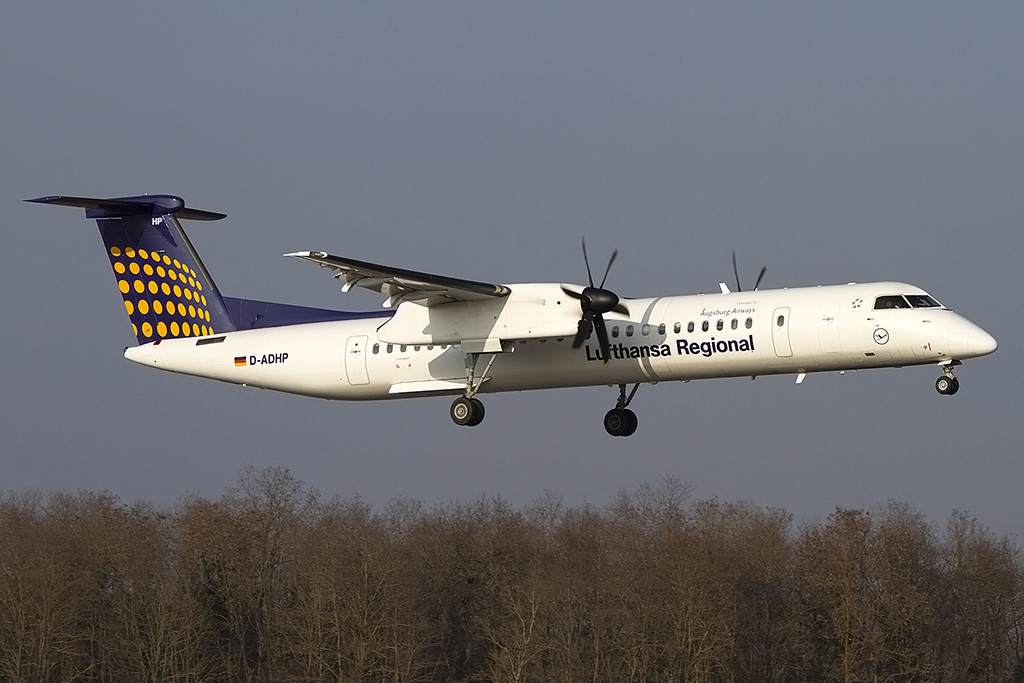 Lufthansa - Augsburg Airways, D-ADHP, deHavilland, DHC-8-402, 03.03.2013, BSL, Basel, Switzerland 




