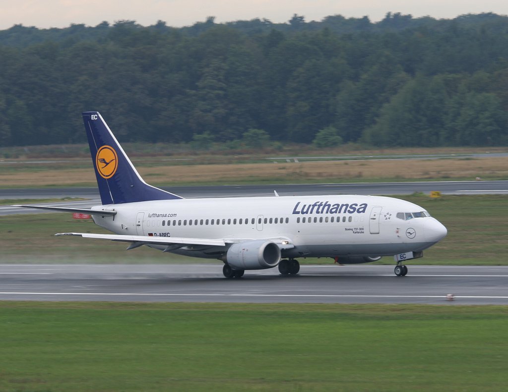 Lufthansa B 737-330 D-ABEC  Karlsruhe  beim Start in Berlin-Tegel am 04.09.2010