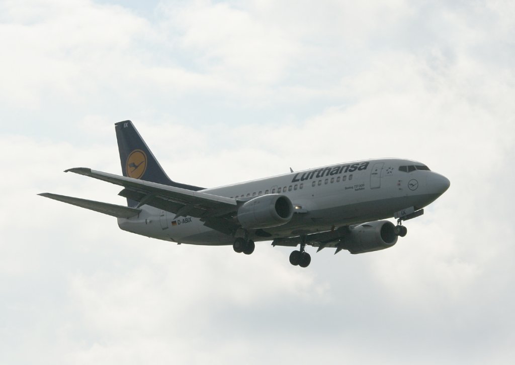 Lufthansa B 737-530 D-ABIX  Iserlohn  kurz vor der Landung in Berlin-Tegel am 13.08.2011