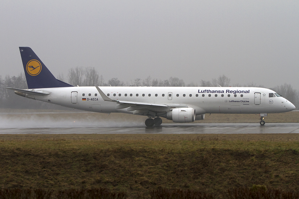 Lufthansa - CityLine, D-AECA, Embraer, ERJ-190, 20.02.2011, BSL, Basel, Switzerland 



