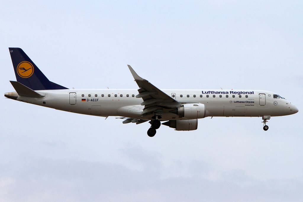 Lufthansa - CityLine, D-AECF, Embraer, ERJ-190, 14.04.2012, FRA, Frankfurt, Germany 




