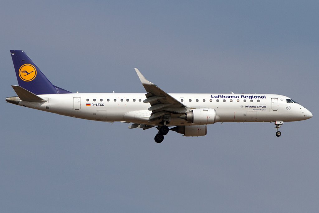 Lufthansa - CityLine, D-AECG, Embraer, ERJ-190, 14.04.2012, FRA, Frankfurt, Germany 



