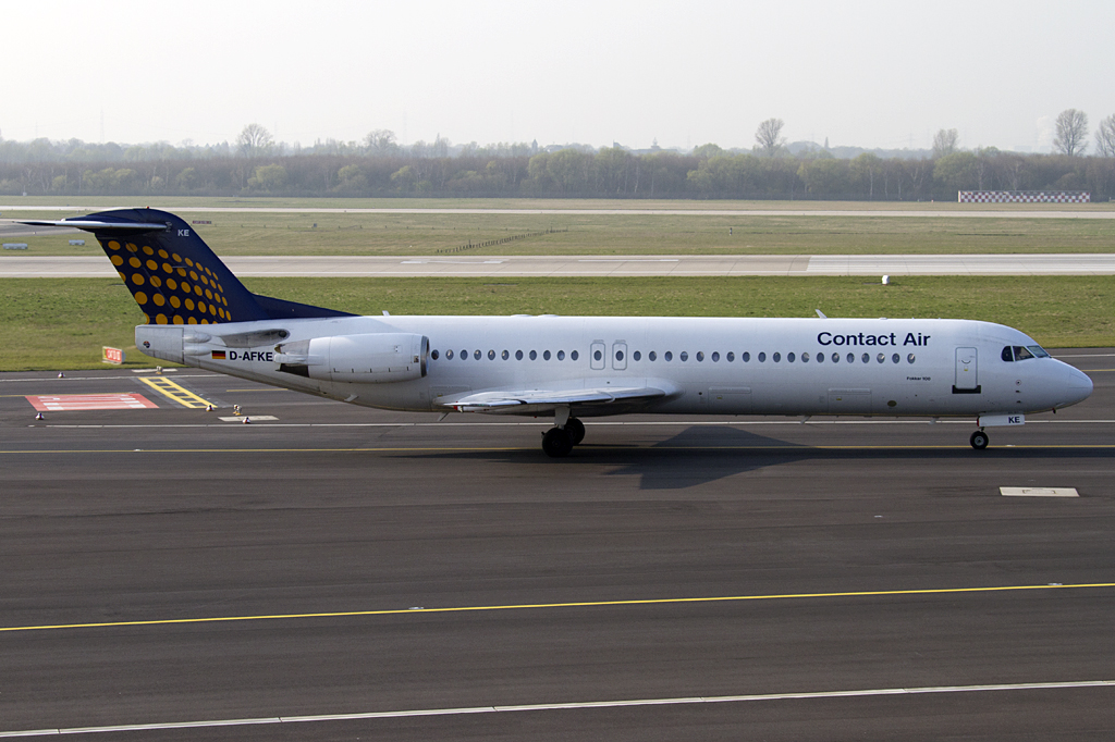 Lufthansa - Contact Air, D-AFKE, Fokker, F-100, 29.03.2011, DUS, Dsseldorf, Germany 




