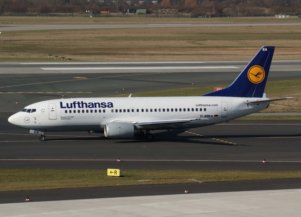 Lufthansa, D-ABEA, Boeing 737-300 (Saarbrcken), 2010.03.03, DUS, Dsseldorf, Germany