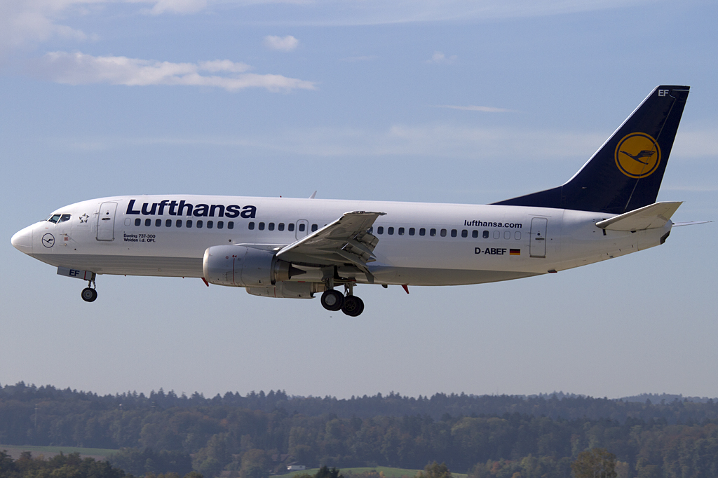 Lufthansa, D-ABEF, Boeing, B737-330, 03.10.2010, ZRH, Zrich, Switzerland 




