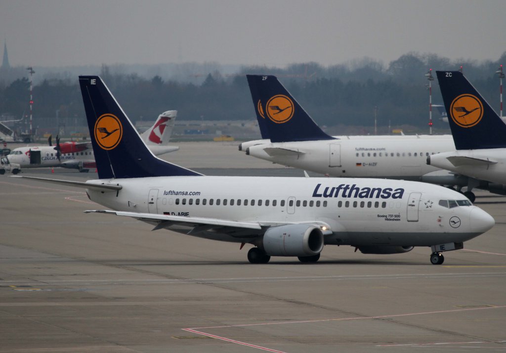 Lufthansa, D-ABIE  Hildesheim , Boeing, 737-500, 11.03.2013, DUS-EDDL, Dsseldorf, Germany