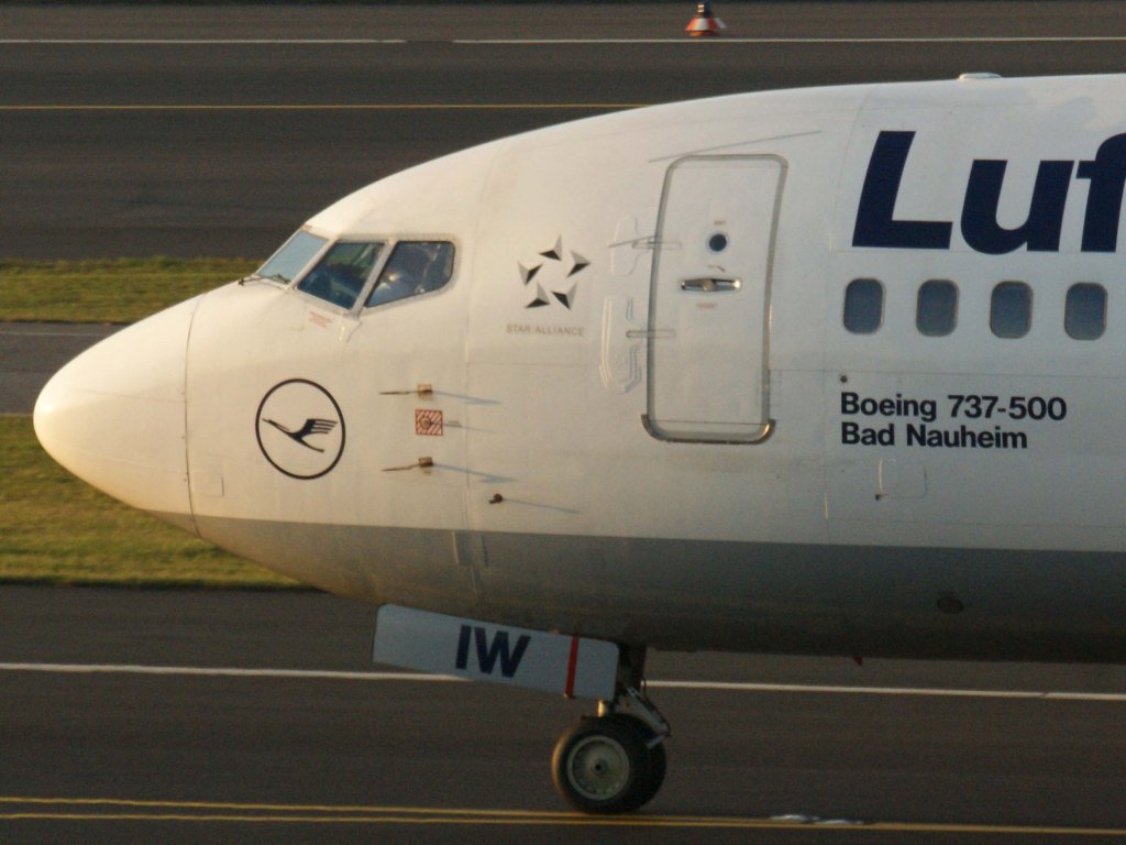 Lufthansa, D-ABIW  Bad Nauheim , Boeing 737-500 (Bug/Nose), 13.11.2011, DUS-EDDL, Dsseldorf, Germany 