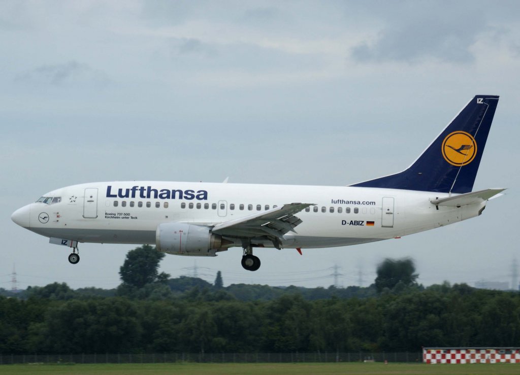 Lufthansa, D-ABIZ, Boeing 737-500  Kirchheim unter Teck  (Sticker-lufthansa.com), 2010.08.28, DUS-EDDL, Dsseldorf, Germany 

