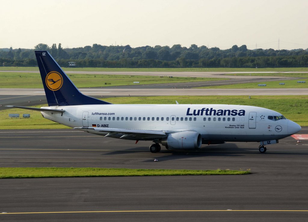 Lufthansa, D-ABIZ, Boeing 737-500  Kirchheim unter Teck  (Sticker-lufthansa.com), 2010.09.22, DUS-EDDL, Dsseldorf, 
