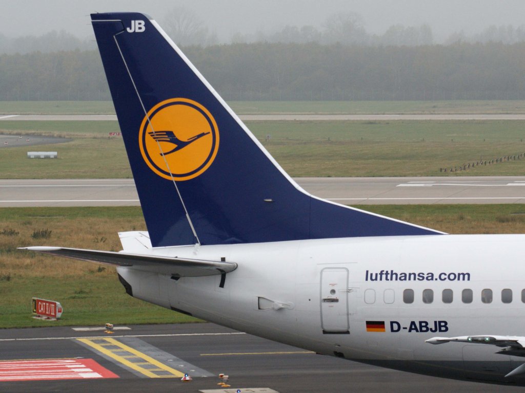 Lufthansa, D-ABJB  Rheine , Boeing 737-500 (Seitenleitwerk/Tail), 13.11.2011, DUS-EDDL, Dsseldorf, Germany 
