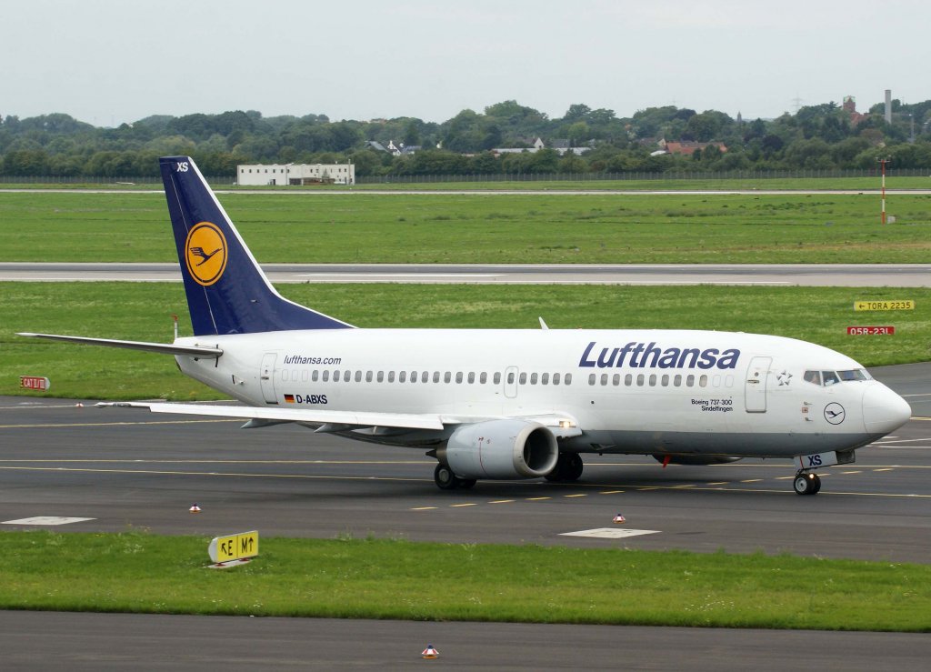 Lufthansa, D-ABXS, Boeing 737-300  Sindelfingen  (Sticker-lufthansa.com), 2010.08.28, DUS-EDDL, Dsseldorf, Germany 

