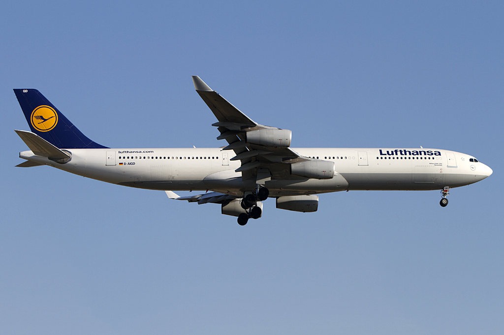 Lufthansa, D-AIGD, Airbus, A340-311, 24.04.2010, FRA, Frankfurt, Germany 


