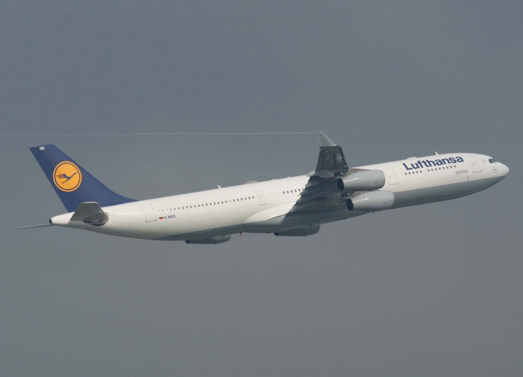 Lufthansa, D-AIGS, Airbus A 340-300 (Bergisch Gladbach), 2009.09.16, FRA, Frankfurt, Germany