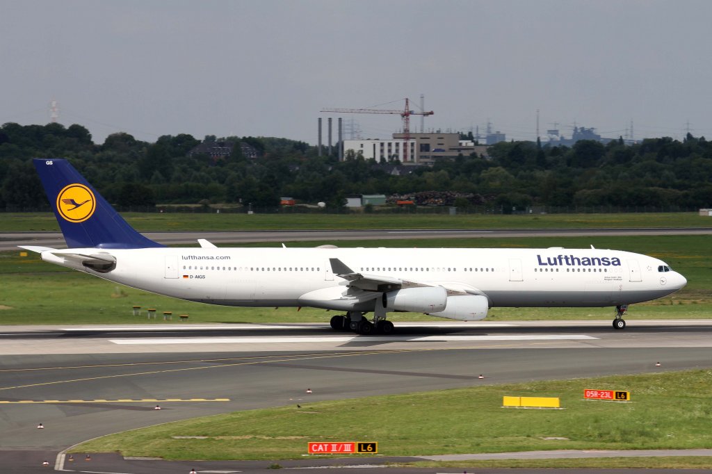 Lufthansa, D-AIGS  Bergisch Gladbach , Airbus, A 340-300, 11.08.2012, DUS-EDDL, Dsseldorf, Germany 