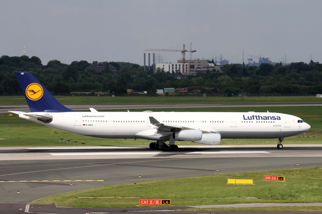 Lufthansa, D-AIGS  Bergisch Gladbach , Airbus, A 340-300, 11.08.2012, DUS-EDDL, Düsseldorf, Germany 