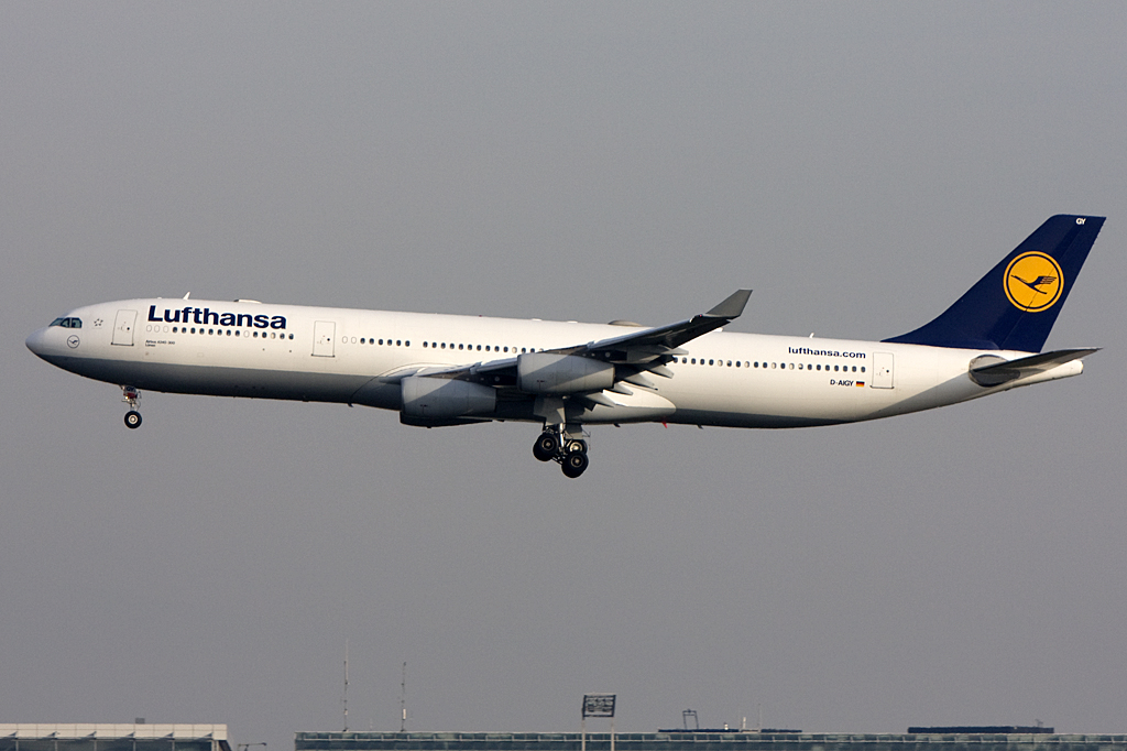Lufthansa, D-AIGY, Airbus, A340-313, 02.04.2010, FRA, Frankfurt, Germany 


