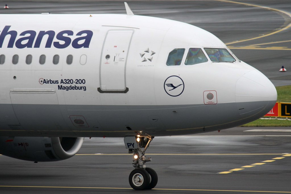 Lufthansa, D-AIPY  Magdeburg , Airbus, A 320-200 (Bug/Nose), 10.11.2012, DUS-EDDL, Dsseldorf, Germany 

